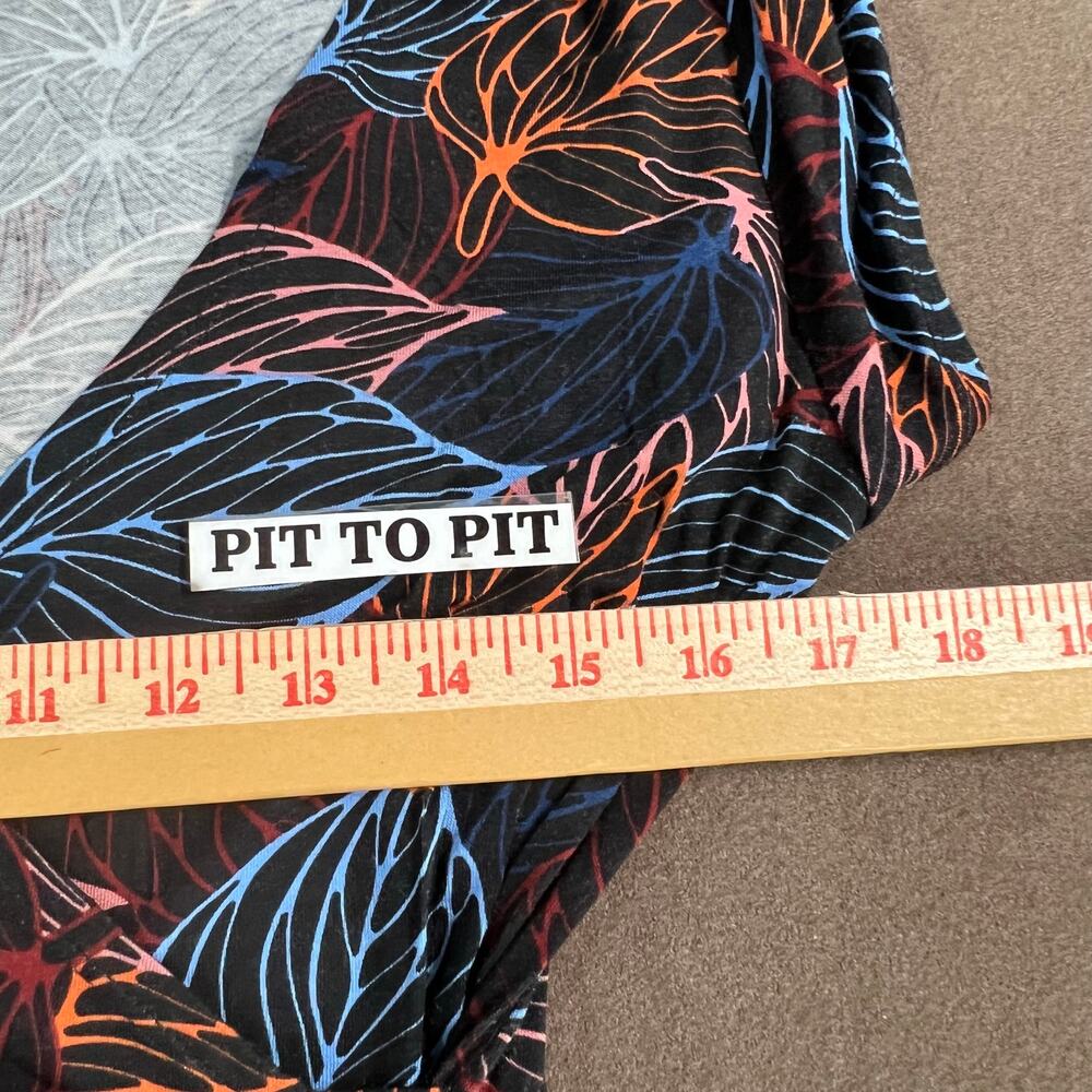 Mexicali Blues Shelby Faux Wrap Dress Black Leaf Print Slight Stretch Size Small - Picture 7 of 12